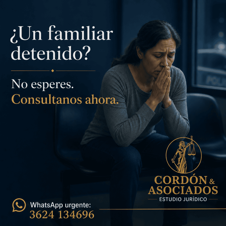 Familiar preocupado por una persona detenida y consulta urgente con abogado penalista en Chaco